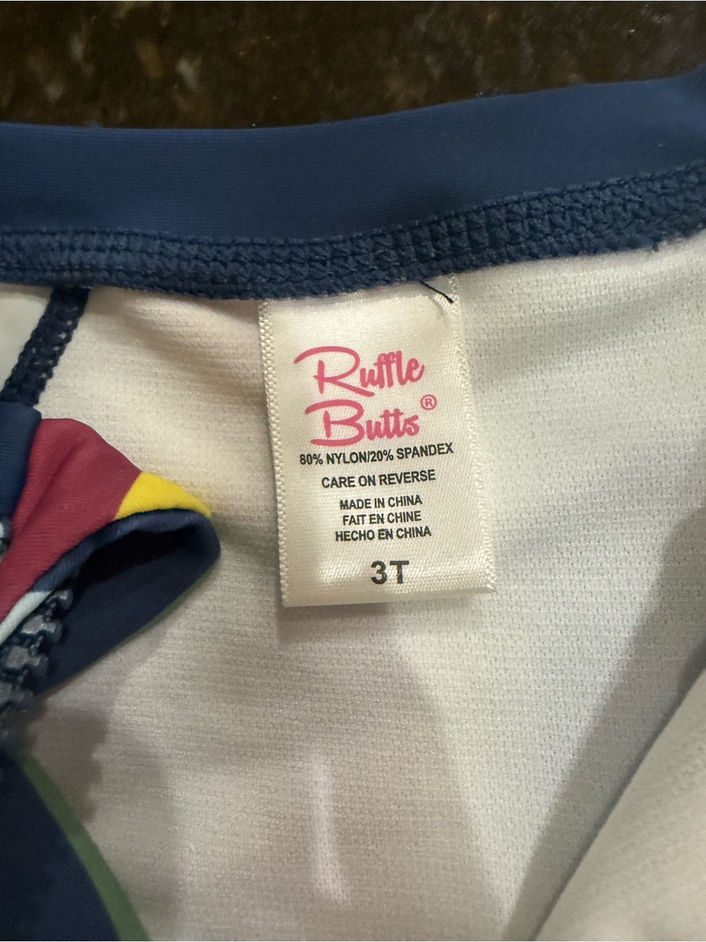 RuffleButts Saltwater Stripe One-Piece Swimsuit size 3T - Picture 3 of 4
